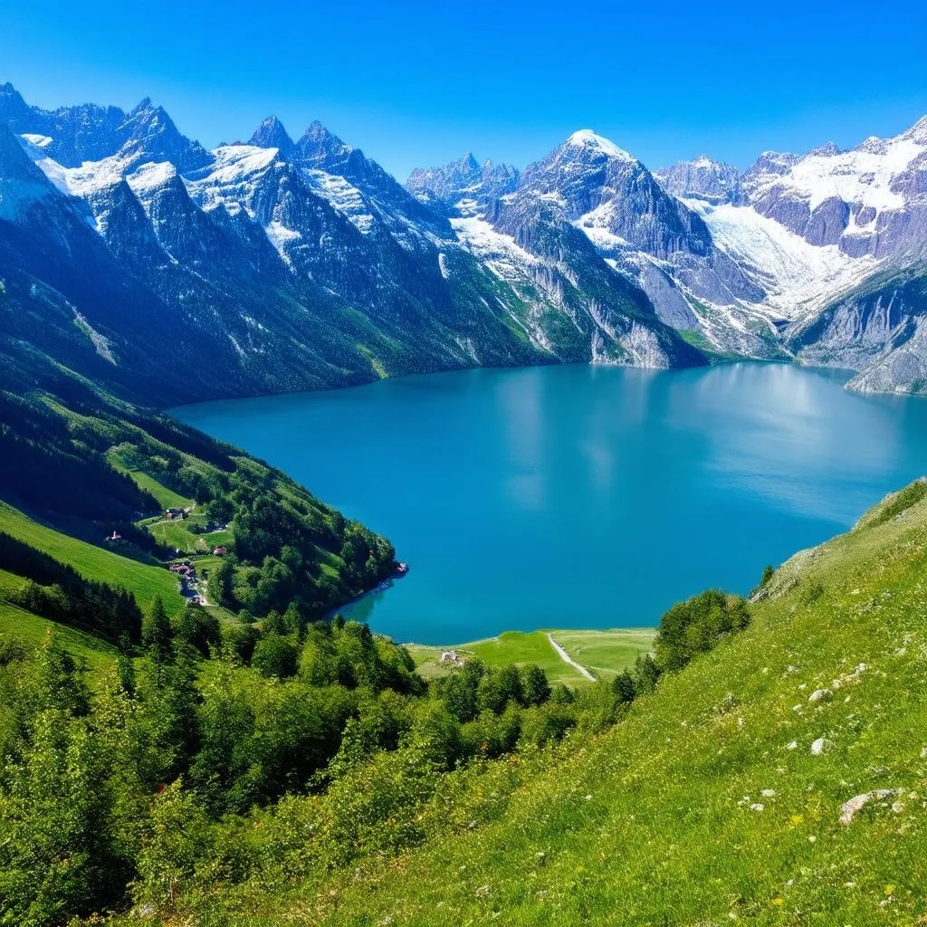 Scenic view of the Swiss Alps